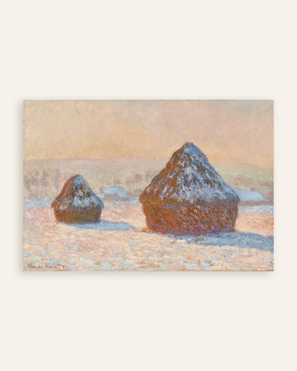 Poster Covoni, effetto neve, mattino (1891) di Claude Monet, miniatura