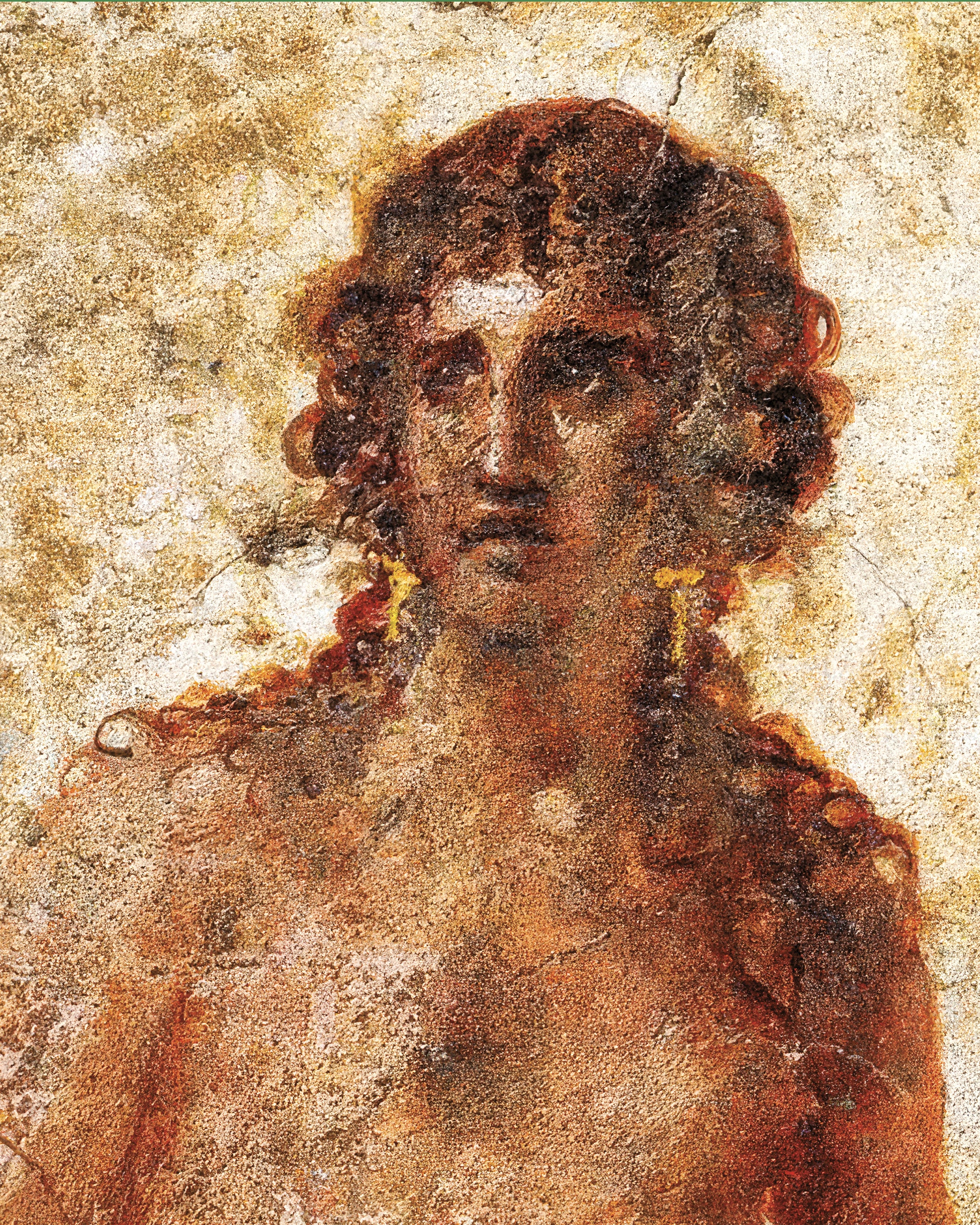 Poster affresco donna che porta il secchio d'acqua