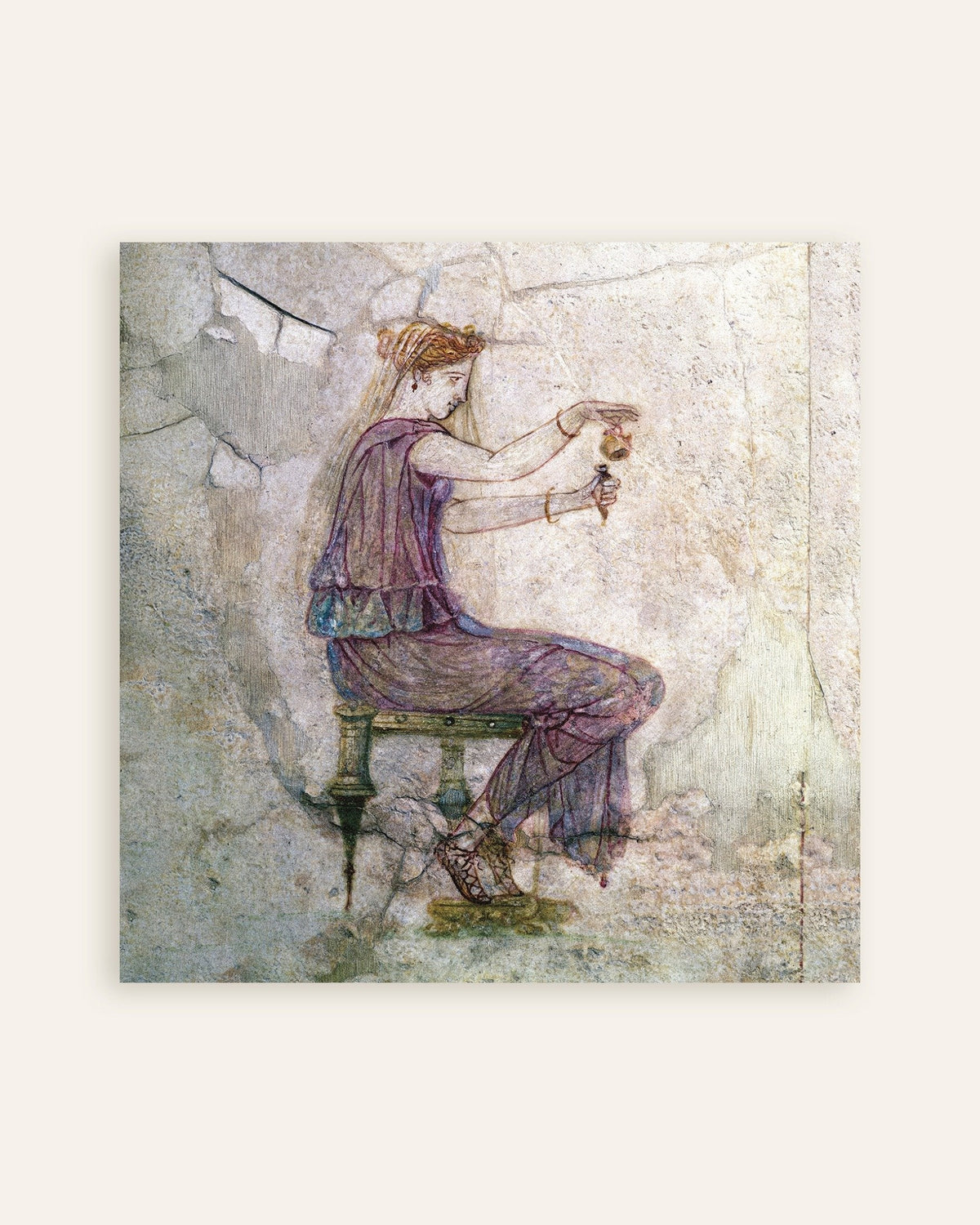 Poster dell'affresco romano della donna che versa profumo