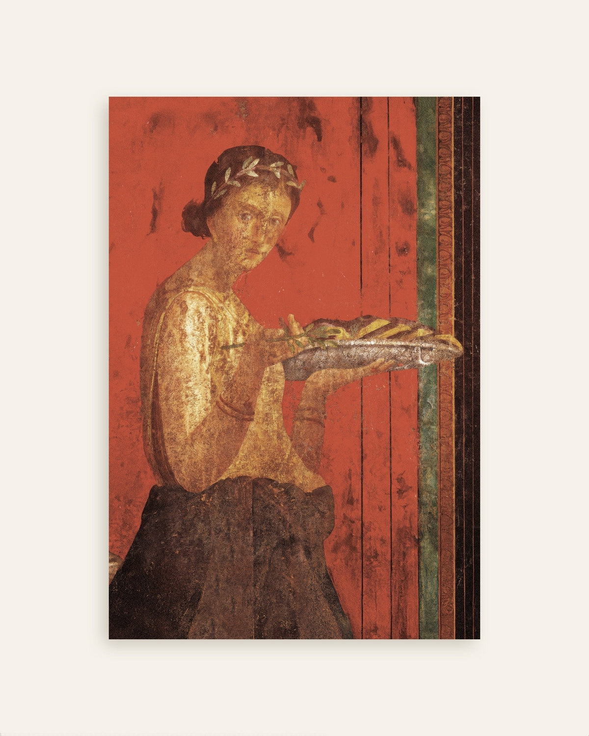 Poster dell'affresco della donna con corona d'alloro, Pompei