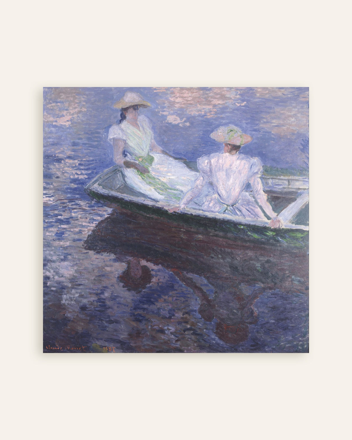 Poster Ragazze in barca (1887) di Claude Monet, miniatura